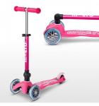 Triratis paspirtukas Micro Mini Deluxe Foldable, rožinis