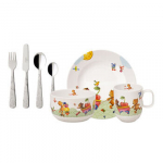 Vaikų stalo reikmenų rinkinys Villeroy & Boch Hungry as a Bear, 7 dalių, porcelianas, tinkamas plauti indaplovėje