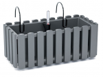 Balkono vazonas su automatiniu laistymu Prosperplast Boardee Fencycase W DDEF400W-405U, pilkas