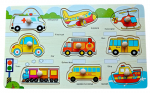 Stalo žaidimas - medinė formų dėlionė Transportas