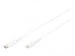 DIGITUS USB įkroviklio/duomenų kabelis Lightning - USB-C 1.0m, metalinis, PVC, MFI sertifikuotas, CE žymėjimas, juodas