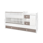 Transformuojama vaiki&scaron;ka lovytė Lorelli MiniMAX New, 60x120/72x190 cm, baltos/kavos spalvos