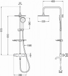 Vonios-du&scaron;o sistema su termostatu Mexen baltas