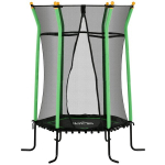 Trampolinas vaikams, &Oslash;163,5 cm, su apsauginiu tinklu, pamink&scaron;tintas, plieninis, atlaiko iki 50 kg svorį, Žalioji