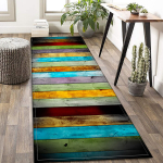 Spalvingas Medinis Ra&scaron;tas Kilimas Įėjimo Sveikinimo Kilimėlis, 60 x 180 cm (23,6 x 71 colio)