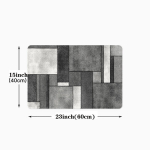 Pilkas geometrinis neslystantis kilimėlis, 40cm*60cm