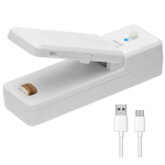 Įkraunamas dėklų sandariklis su USB jungtimi 2in1.,  Baltas