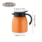 304 Nerūdijančio Plieno Termosas Kavai su Filtru ir Dangčiu,  Oranžinė 1,2l