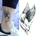 Laikina tatuiruotė su angelo ra&scaron;tu, atspari vandeniui.