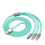 3-in-1 USB įkrovimo laidas, Žalias
