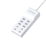 10 Prievadų USB ir Type-C įkrovimo stotelė, Baltas