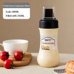 5 Skylių Padažo Butelis Su Sandariu Dangteliu 350ml , juoda