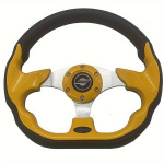 Universalus Vairas 320mm PU Oda Ir Aliuminis JDM Sportinis , Geltona