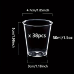 Plastikiniai Vienkartiniai Shot Stikliukai 38 vnt Rinkinys , 50 ml (1,5 uncijos)