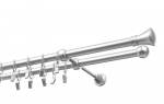 Dvigubas karnizas metalinis 19 mm + 19 mm OLIMP, 300 cm, matinio chromo