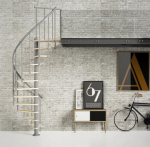 Spiraliniai laiptai DOLLE Calgary Diametras &Oslash; 120 cm.Sidabrinė,