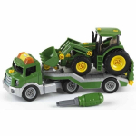 Vilkikas su traktorium ant priekabos &bdquo;John Deere&ldquo;