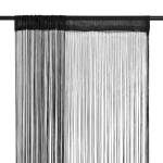 Virvelinės užuolaidos, 2vnt., 140x250cm, juodos spalvos, Juoda
