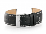Premium W26 odinis laikrodžio dirželis - juodas/baltas - 20mm