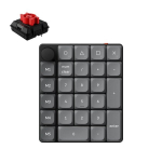 Belaidė kompiuterio klaviatūra Keychron K0 Max Wireless K0M-H1 Keychron Low Profile Milk POM Red, Anglų (US), juoda sp., Keychron K0 Max Wireless (K0M-H1) - US Layout - Hot-Swappable Super Red - Black (Juoda) Mechaninė Belaidė Žaidimų Klaviatūra