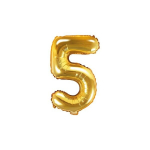 Folinis balionas Skaičius "5", 35 cm, auksinis