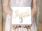 Dekoratyvinė dėžutė skanėstams Thank you Gold 14x8,5x14 cm (1 pak/ 10 vnt)