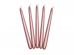 Kūginės žvakės, metalinės rožinio aukso spalvos, 24 cm, 1 pak/10 vnt