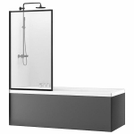 Vonios sienelė REA Lagos 80 cm, black mat