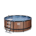 Karkasinis baseinas su filtru Exit Wood &oslash;360x122 cm, rudas
