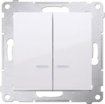 Jungiklis Simon 54 su Led pa&scaron;vietimu, Ip44, baltas