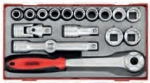 Lizdai 1/2'' 18 vnt. rinkinys Teng Tools