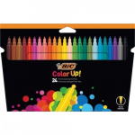 BIC Color Up dažymo pie&scaron;tukai su smailiu galiuku - įvairių spalvų, 24 vnt. kartoninėje pakuotėje