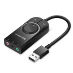 USB adapteris, 3.5 mm, juodas