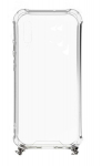 Evelatus Samsung A50 Silicone TPU Transparent with Necklace Strap Space Gray
