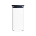 Brabantia stiklinis indas biriems produktams, 1.1 l, tamsiai pilkas