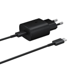 &bdquo;Samsung EP-TA800EBE&ldquo; + &bdquo;EP-DA705BBE&ldquo; &bdquo;Samsung&ldquo; 25 W kelioninis įkroviklis + USB-C / USB-C duomenų kabelis, juodas (OOB