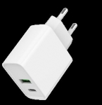 Greitas įkroviklis - Gembird - TA-UC-PDQC20-01-W - 2 USB-C/A prievadai - 20 W - Quick Charge 3.0