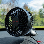Automobilinis ventiliatorius 12v su siurbtuku | Tylus oro srautas