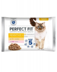 Perfect Fit Sensitive 1+ kačių konservai su vi&scaron;tiena ir la&scaron;i&scaron;a, 52x85 g