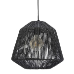 Atmosphera - Pakabinė &scaron;viestuvė su etniniu virvės efektu - H. 90 cm - Juoda