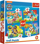 4-in-1 dėlionė su &scaron;uniukais i&scaron; animacinio serialo &Scaron;uniukų patrulis