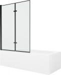 Vonia Mexen Vega su apdaila ir stiklo sienele, 180x80 cm + 120 cm (II), White+Black frame