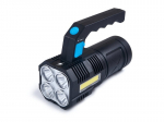 LED žibintuvėlis 2W LED + 3W COB, &scaron;altai baltas (6000K), įkraunamas