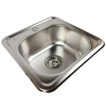 Vieno dubens virtuvės kriauklė Satin 38x38 - Siphon, be skylės