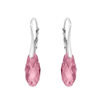 Sdabrna auskara moterms DamondSky Enchant&eacute; Lght Rose su Swarovsk krstalas DS02A908
