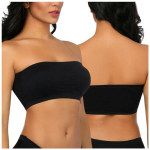 Bandeau liemenėlė be petne&scaron;ėlių, lygi, juoda