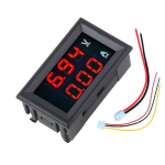 Voltmetras ir ampermetras 0-100V - 50A - 0.28" Raudonas/Raudonas - korpuse