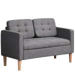 2 vietų sofa, sofa su daiktų laikymo vieta, medinės kojos, mink&scaron;ta sofa su aksomo apmu&scaron;alu, skirta svetainei, miegamajam, 117 x 62 x 78 cm, pilka