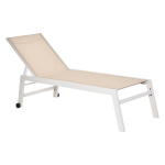 "Outsunny" sodo &scaron;ezlongas 5 pakopų atlo&scaron;as aliuminis kreminis baltas 169x65x102cm