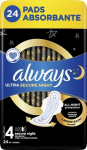 Higieniniai įklotai Always Ultra Secure Night, 24 vnt.